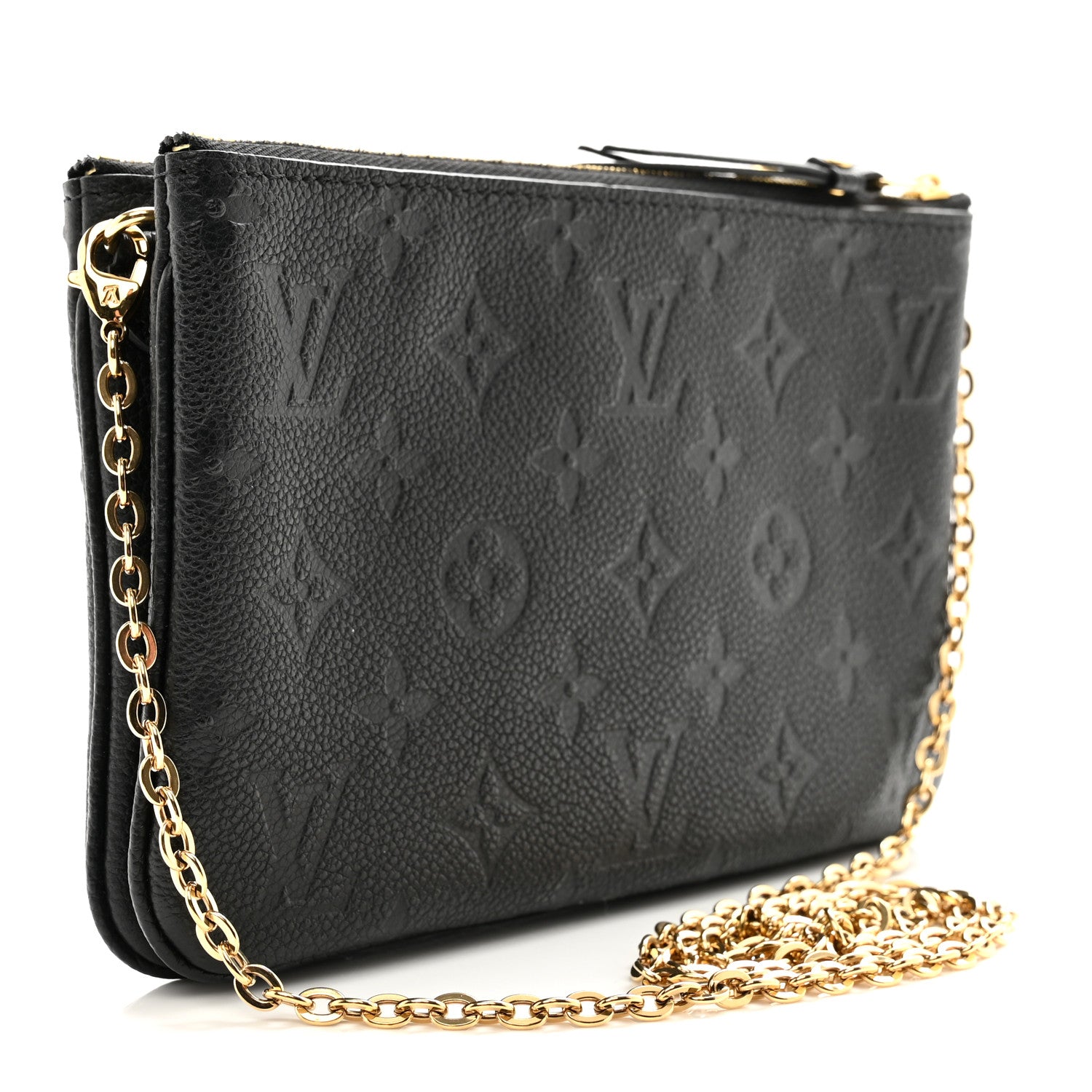 Louis Vuitton LOUIS VUITTON Empreinte Double Zip Pochette Black 3 of 10
