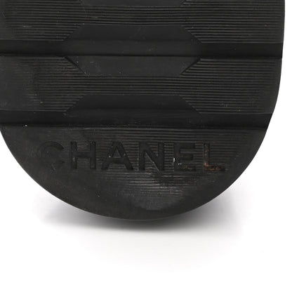 Chanel Shiny Calfskin Quilted Lace Up Combat Boots 37 Black 11 of 12