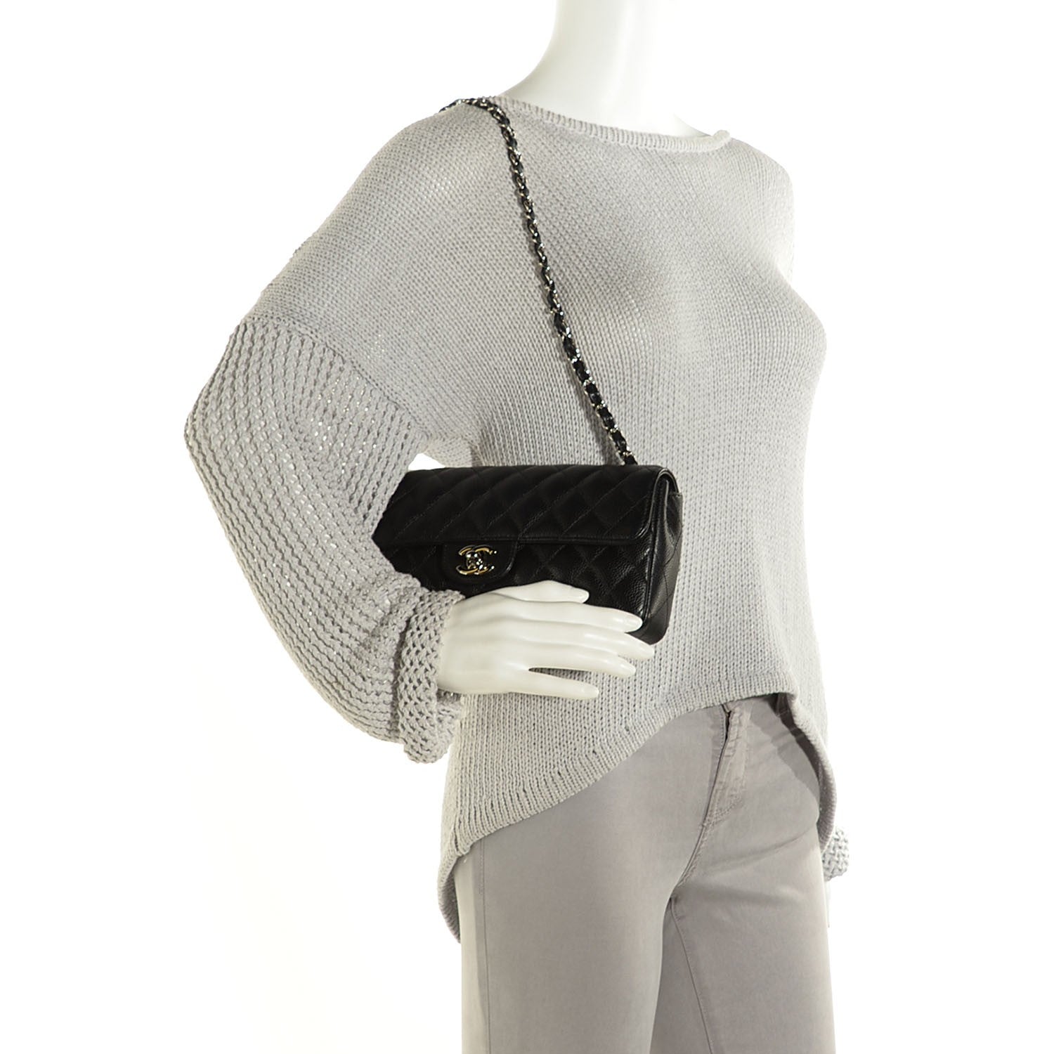 Chanel Caviar Quilted East West Flap Black 2 of 8