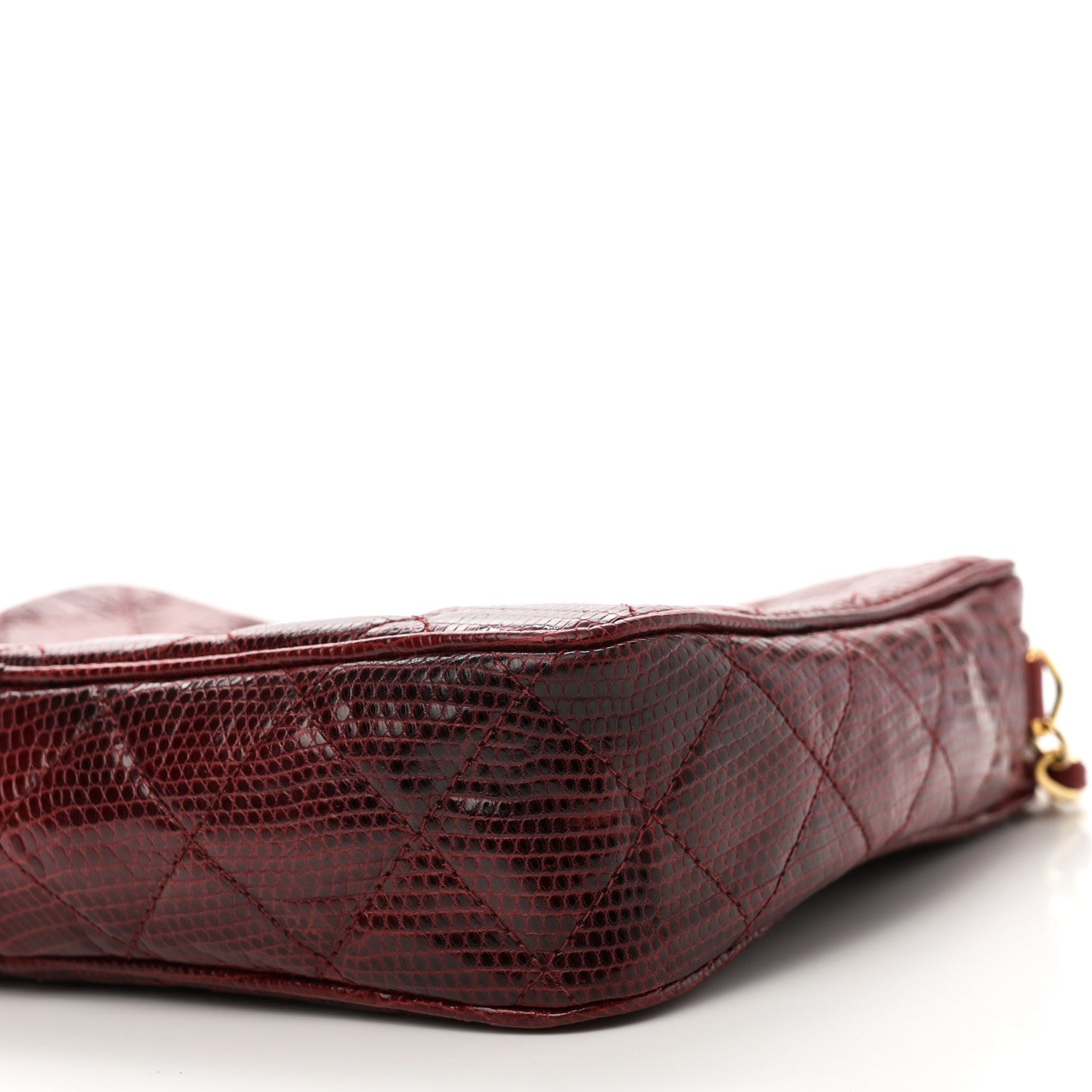 Chanel Lizard Quilted Small Tassel Camera Case Burgundy 10 of 10