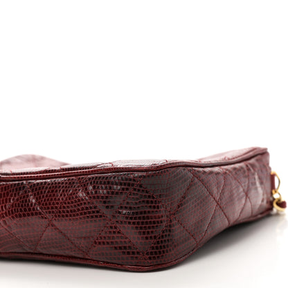 Chanel Lizard Quilted Small Tassel Camera Case Burgundy 10 of 10