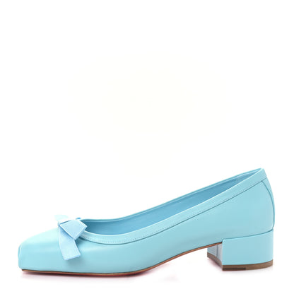 Christian Louboutin Nappa Mamaflirt 30mm Bow Pumps 37 Mineral 1 of 7