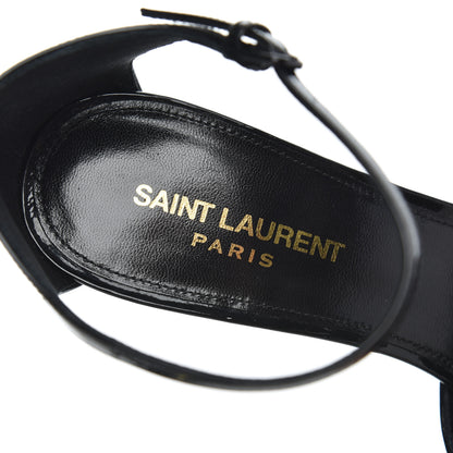 Saint Laurent Patent Anja 85 Ankle Strap Pointed Pumps 38 Black 6 of 9