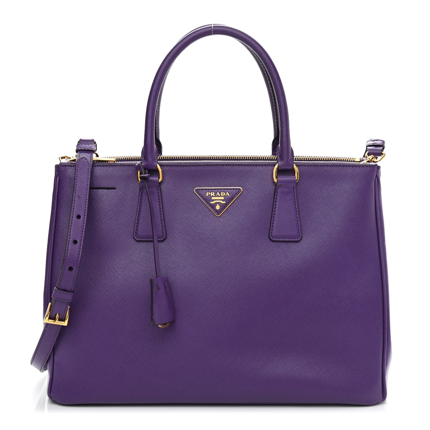 Prada Saffiano Medium Galleria Double Zip Tote Viola 1086085