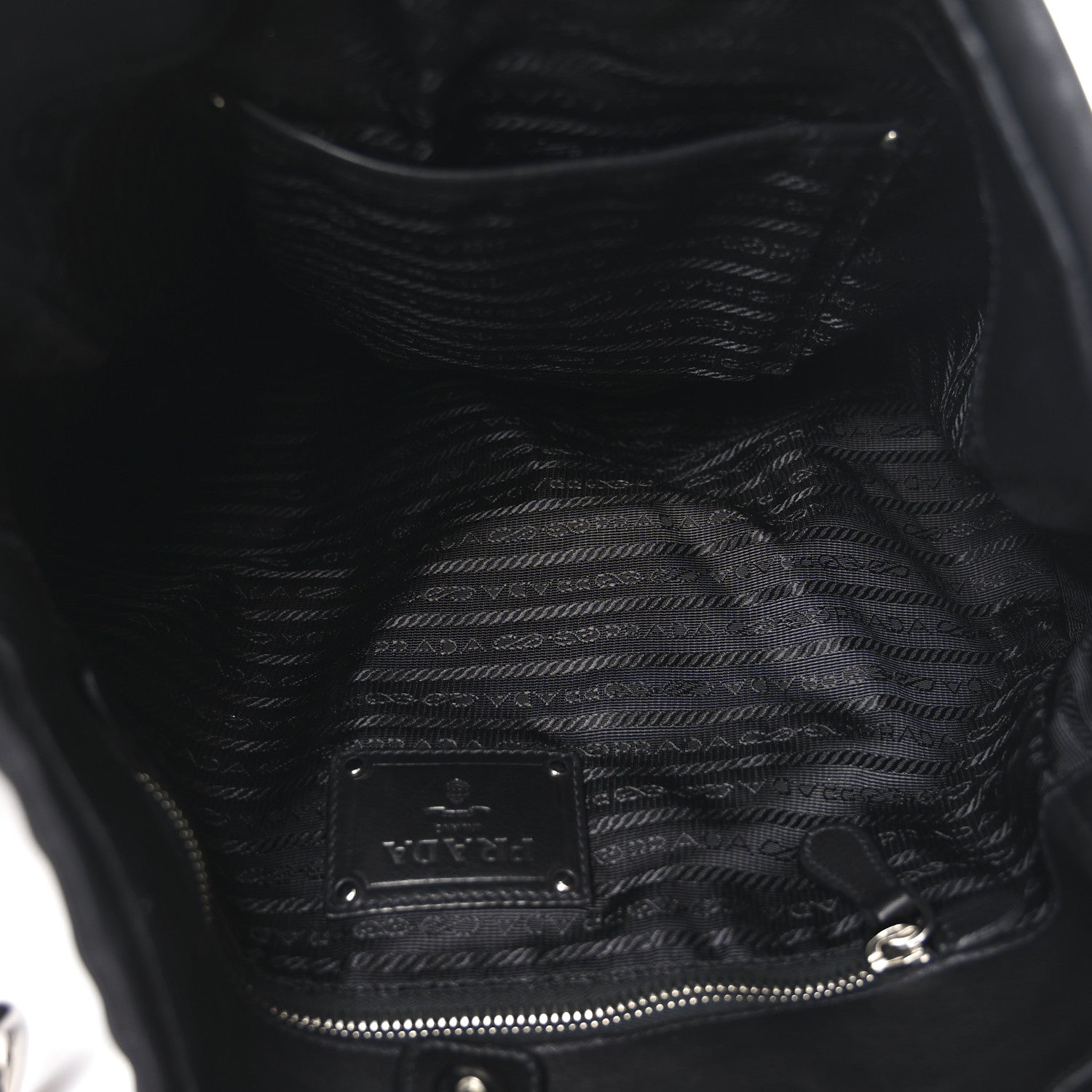 Prada Soft Calf Two Pocket Hobo Black 5 of 9