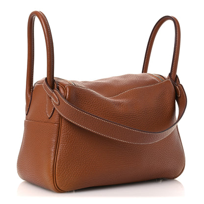 Hermes Taurillon Clemence Lindy 26 Gold 3 of 11