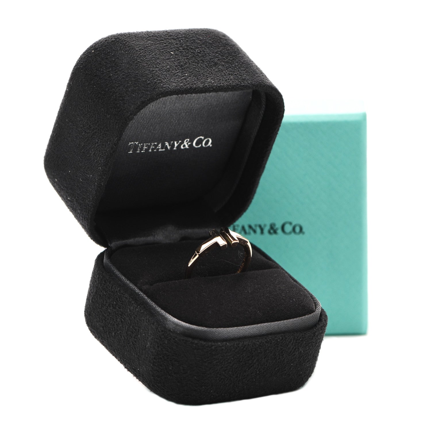 Tiffany 18K Rose Gold T Wire Ring 48 4.5 5 of 5