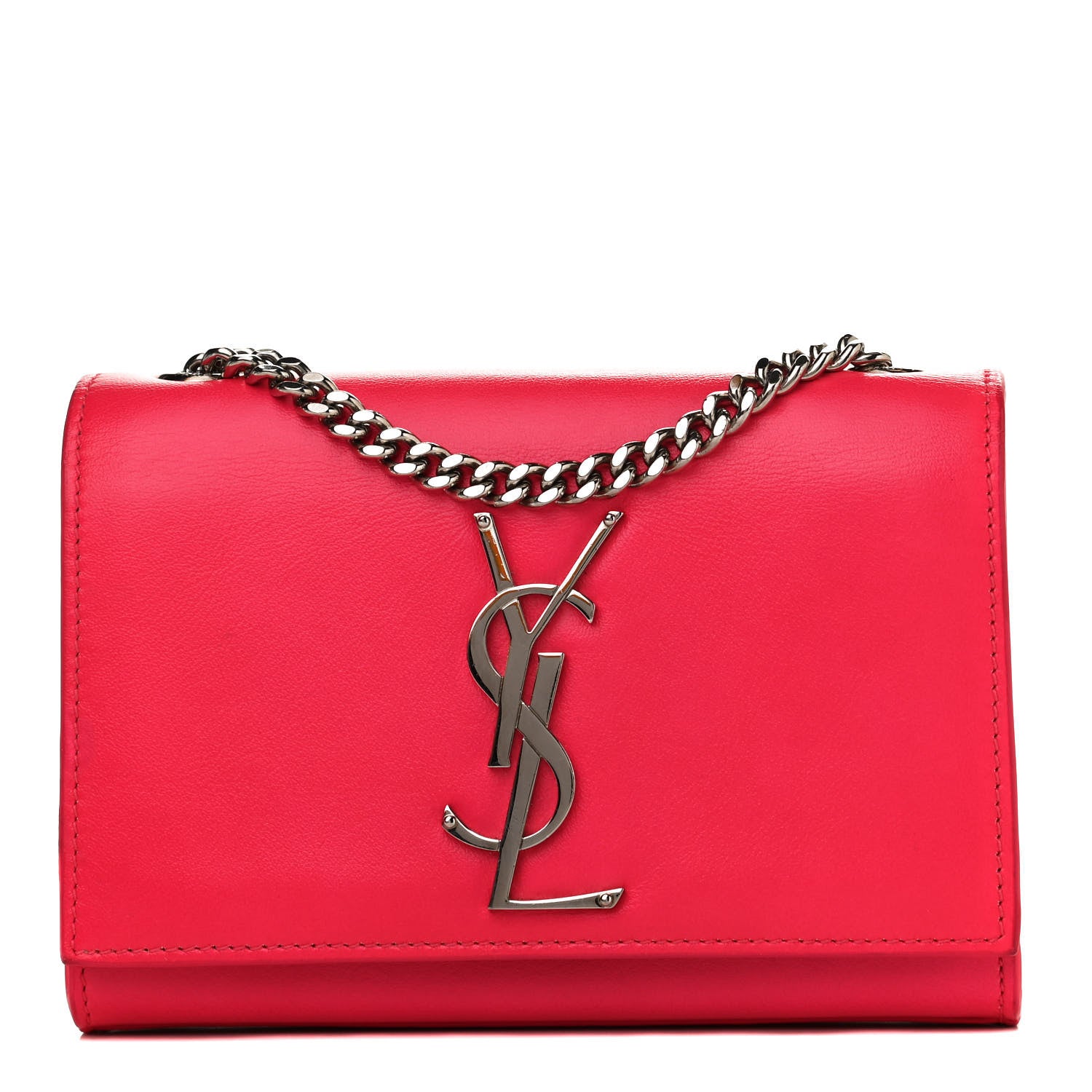 Saint Laurent Calfskin Small Classic Monogram Kate Satchel Neon Pink 1 of 9