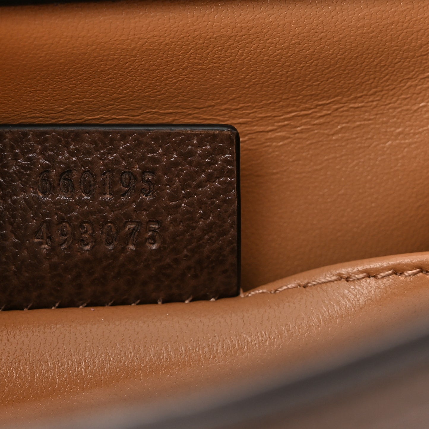 Monogram Jumbo GG Textured Dollar Calfskin Small Diana Tote Bag Camel Ebony New Acero