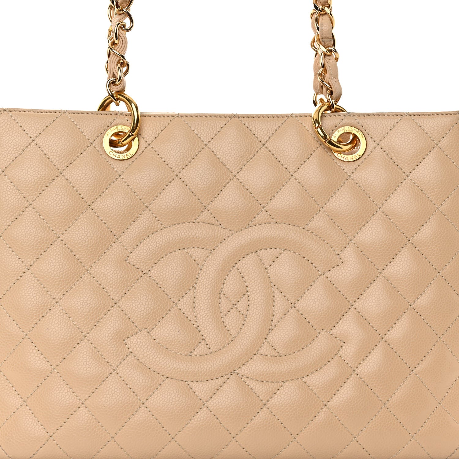 Chanel Caviar Quilted Grand Shopping Tote GST Beige Clair 10 of 12