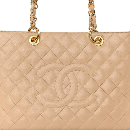 Chanel Caviar Quilted Grand Shopping Tote GST Beige Clair 10 of 12
