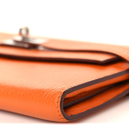 Hermes Chevre Mysore Kelly Longue Wallet Orange 9 of 12
