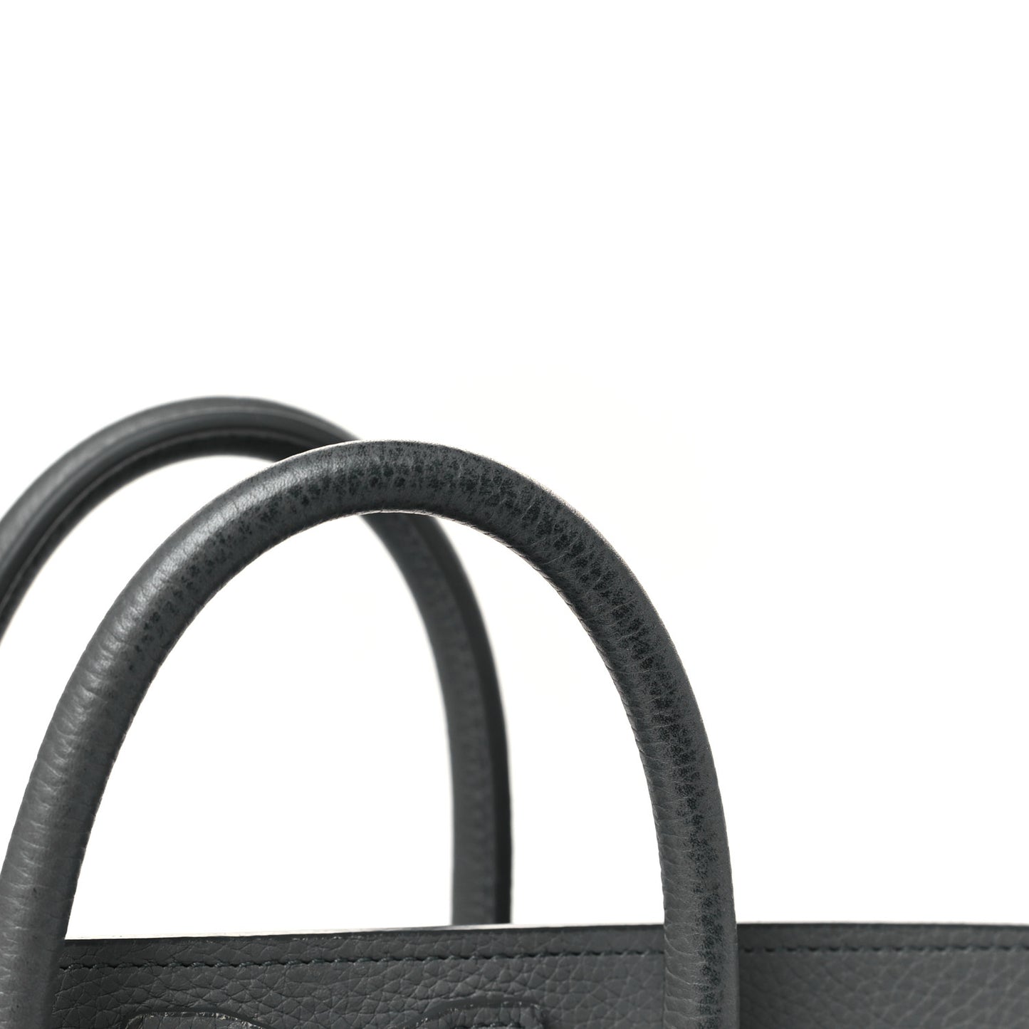 Drummed Calfskin Nano Luggage Kohl