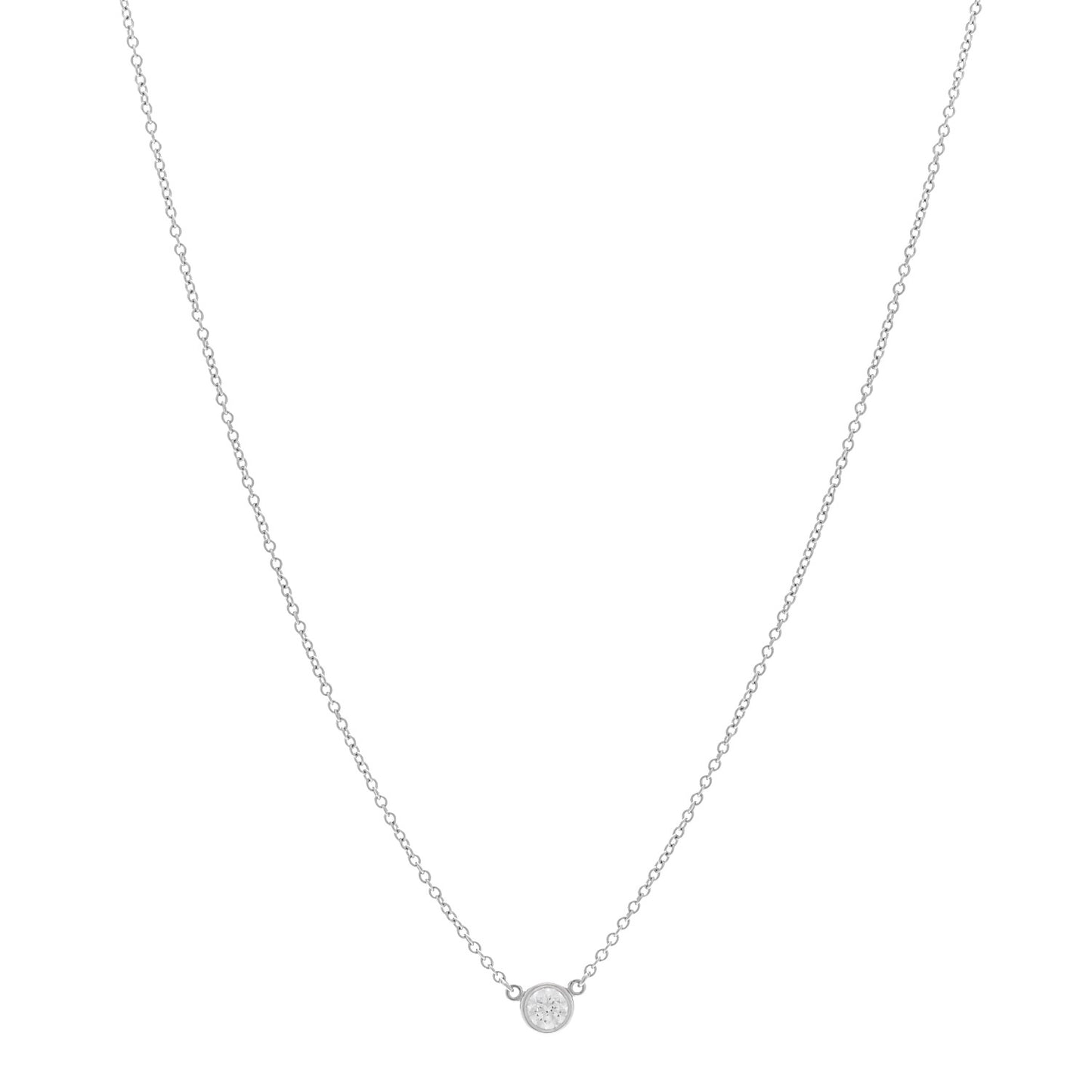 Platinum Diamond .22ct Elsa Peretti Diamonds By The Yard Pendant Necklace