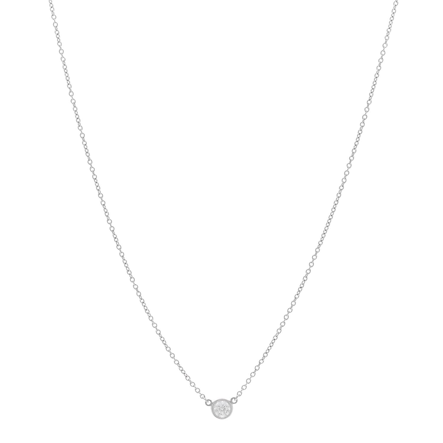 Tiffany Platinum Diamond .22ct Elsa Peretti Diamonds By The Yard Pendant Necklace 1 of 5