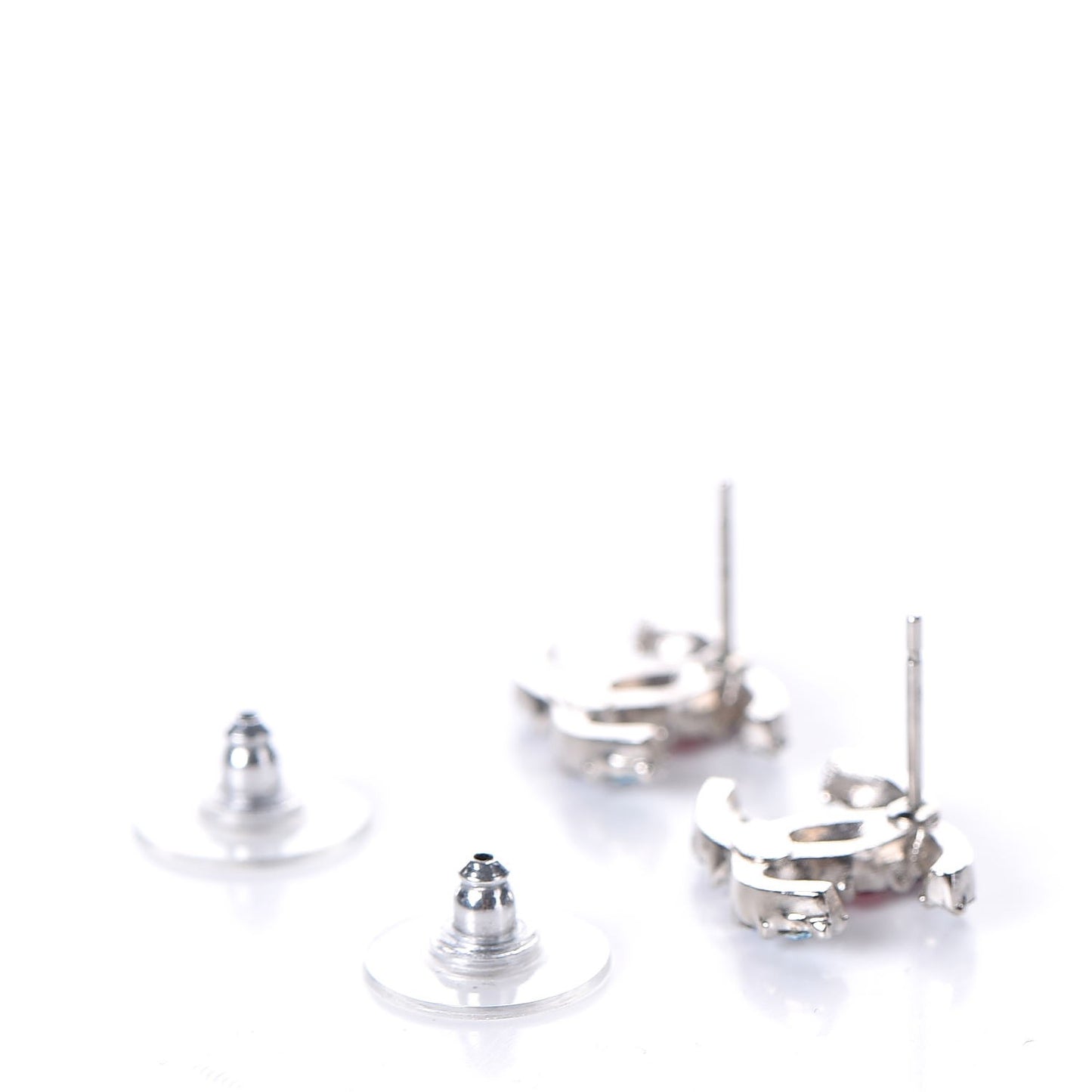Crystal CC Earrings Silver Multicolor
