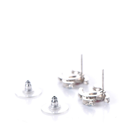 Chanel Crystal CC Earrings Silver Multicolor 3 of 5