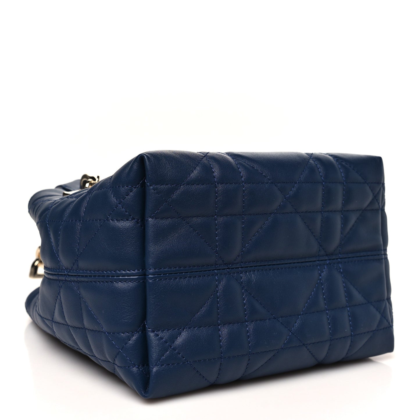 Calfskin Macrocannage Small Toujours Vertical Tote Ocean Blue