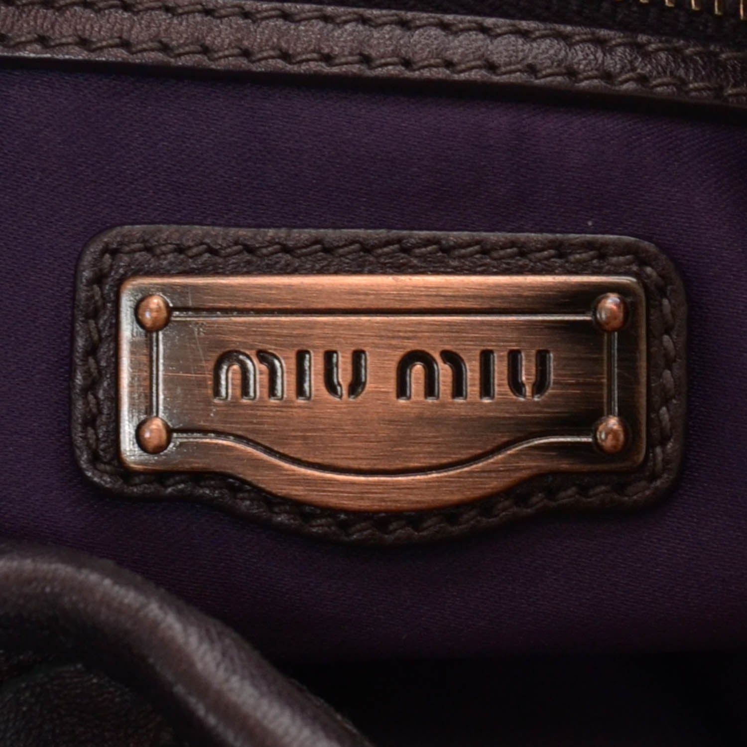 Miu Miu Leather Intreccio Woven Tote Ribes 6 of 8