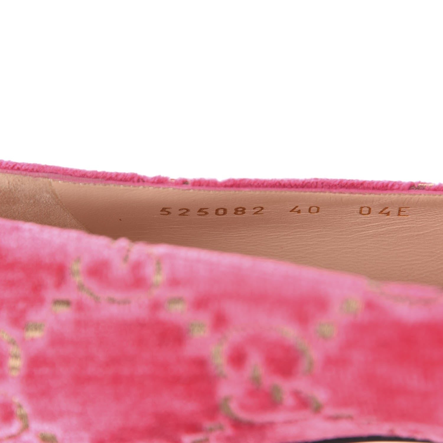 Gucci Velvet GG Monogram Sylvie Web Chain Mid Heel Loafers 40 Bright Pink 9 of 10