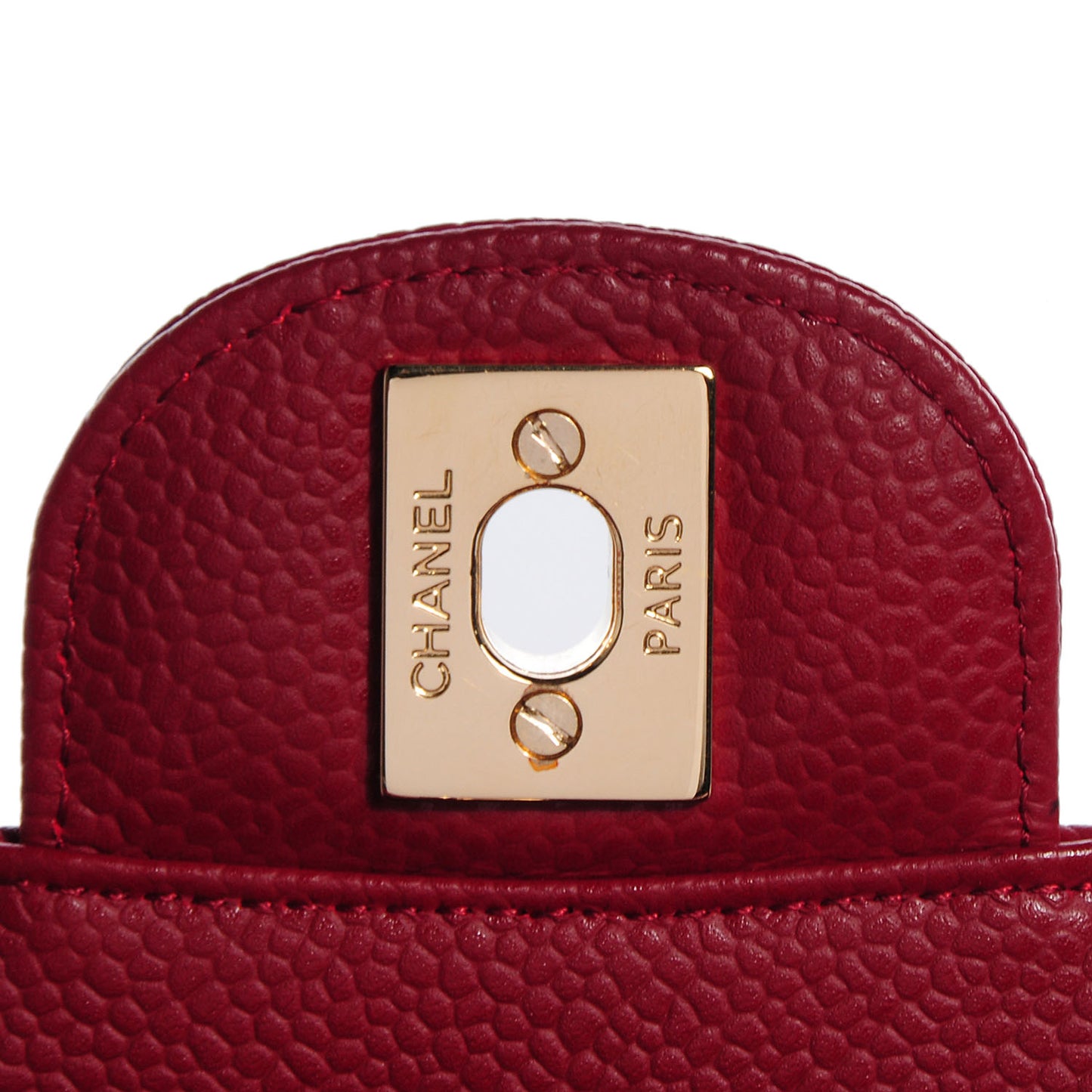 Caviar Medium Double Flap Red