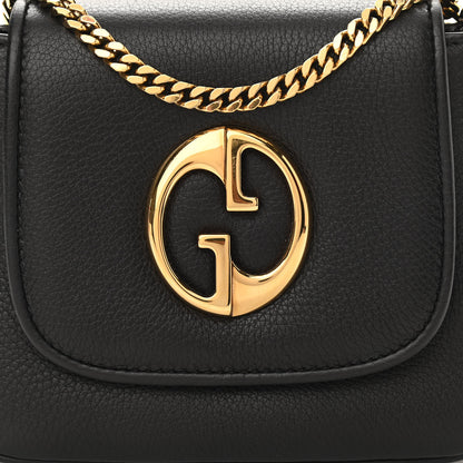 Gucci Pebbled Calfskin Small 1973 Chain Shoulder Bag Black 9 of 12