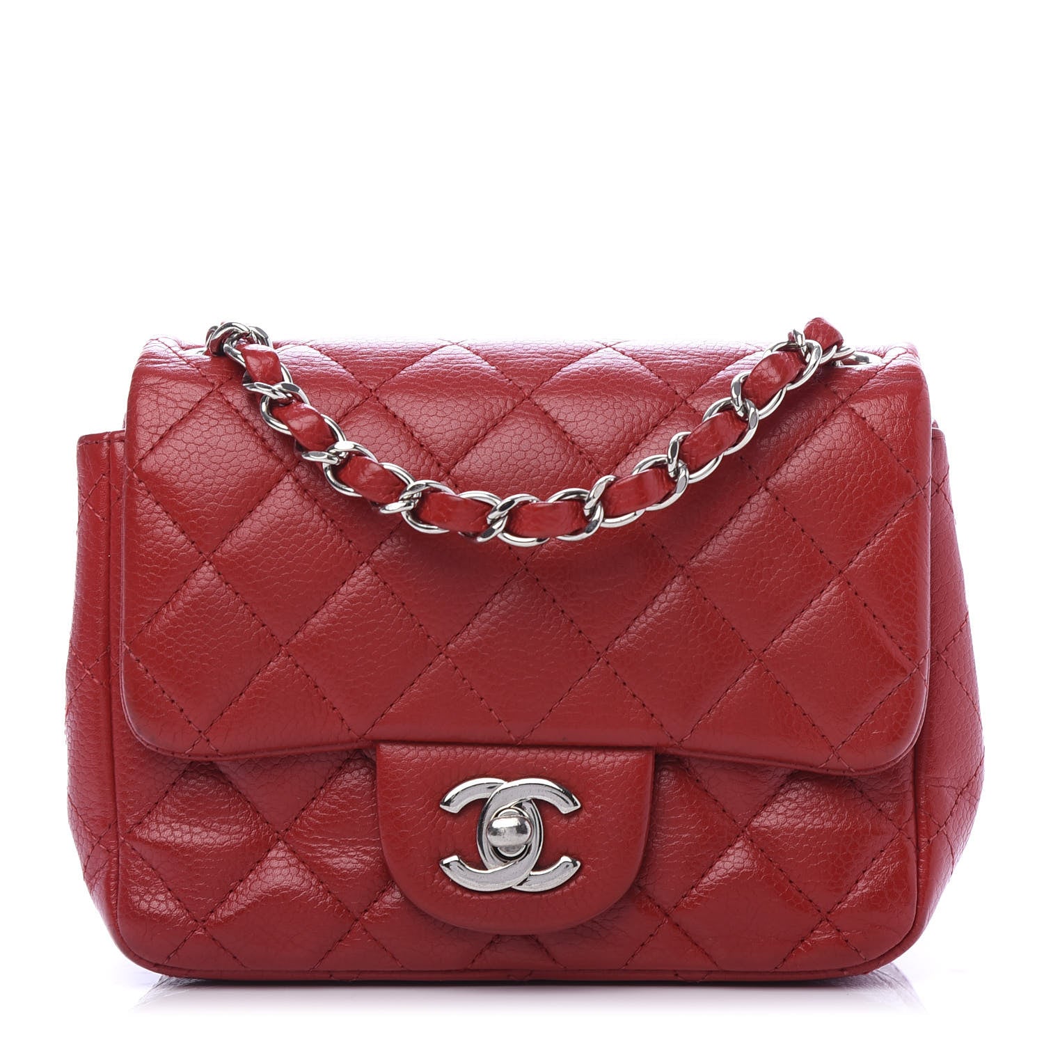 Chanel Caviar Quilted Mini Square Flap Red 1 of 13