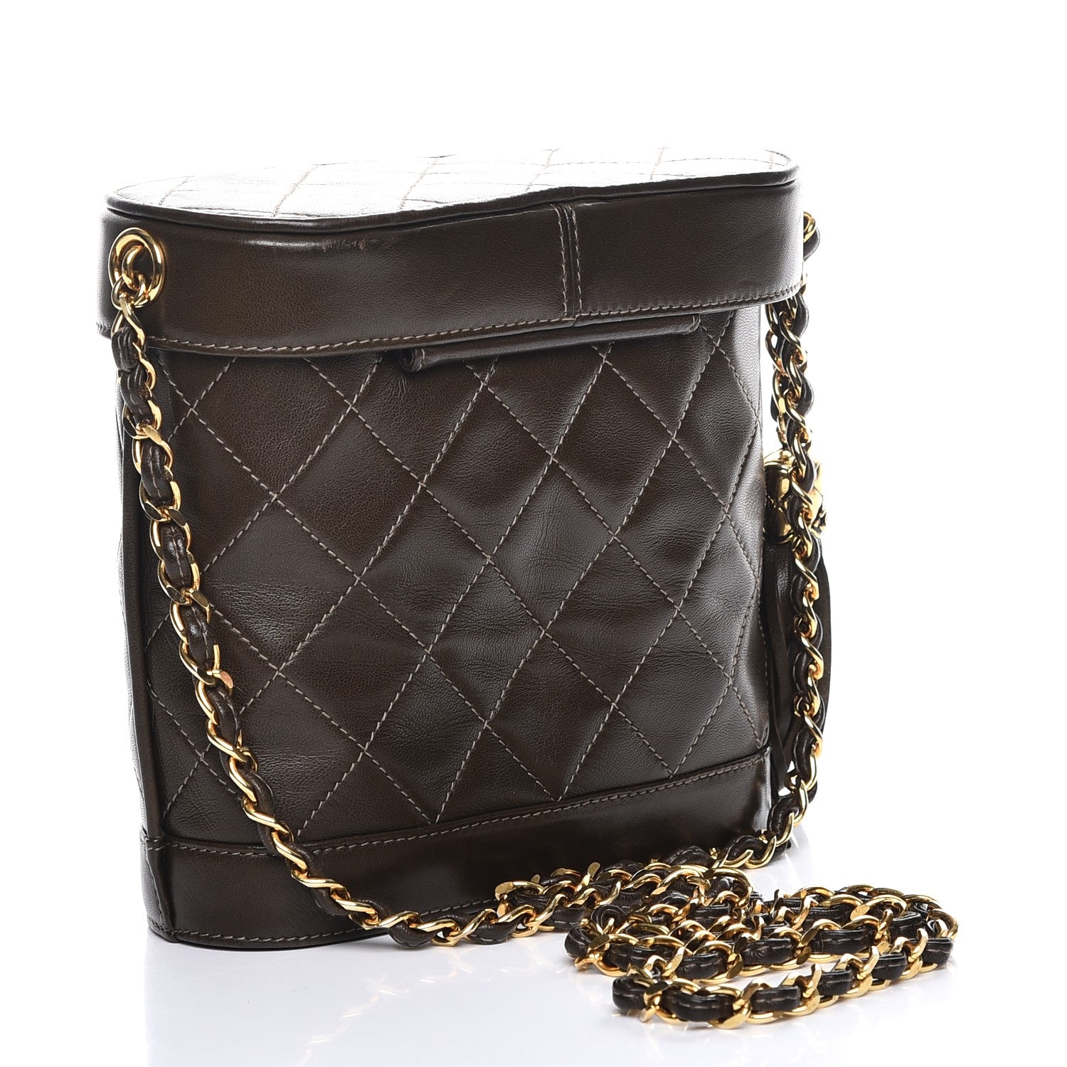 Chanel Lambskin Quilted Tassel Shoulder Bag Dark Brown 3 of 8
