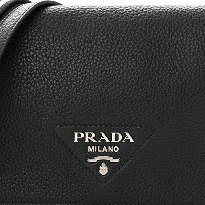 Prada Vitello Daino Soft Flap Crossbody Black 8 of 10