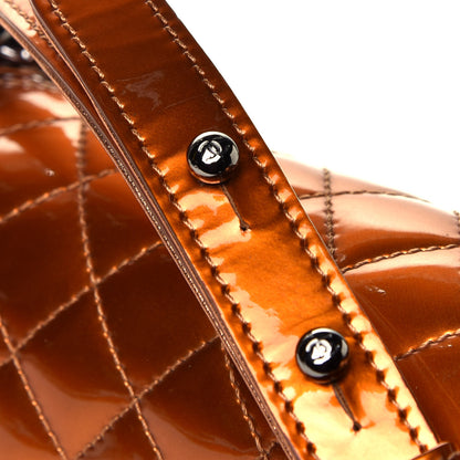 Chanel Metallic Patent Calfskin Quilted Small Boy Flap Orange 6 of 7