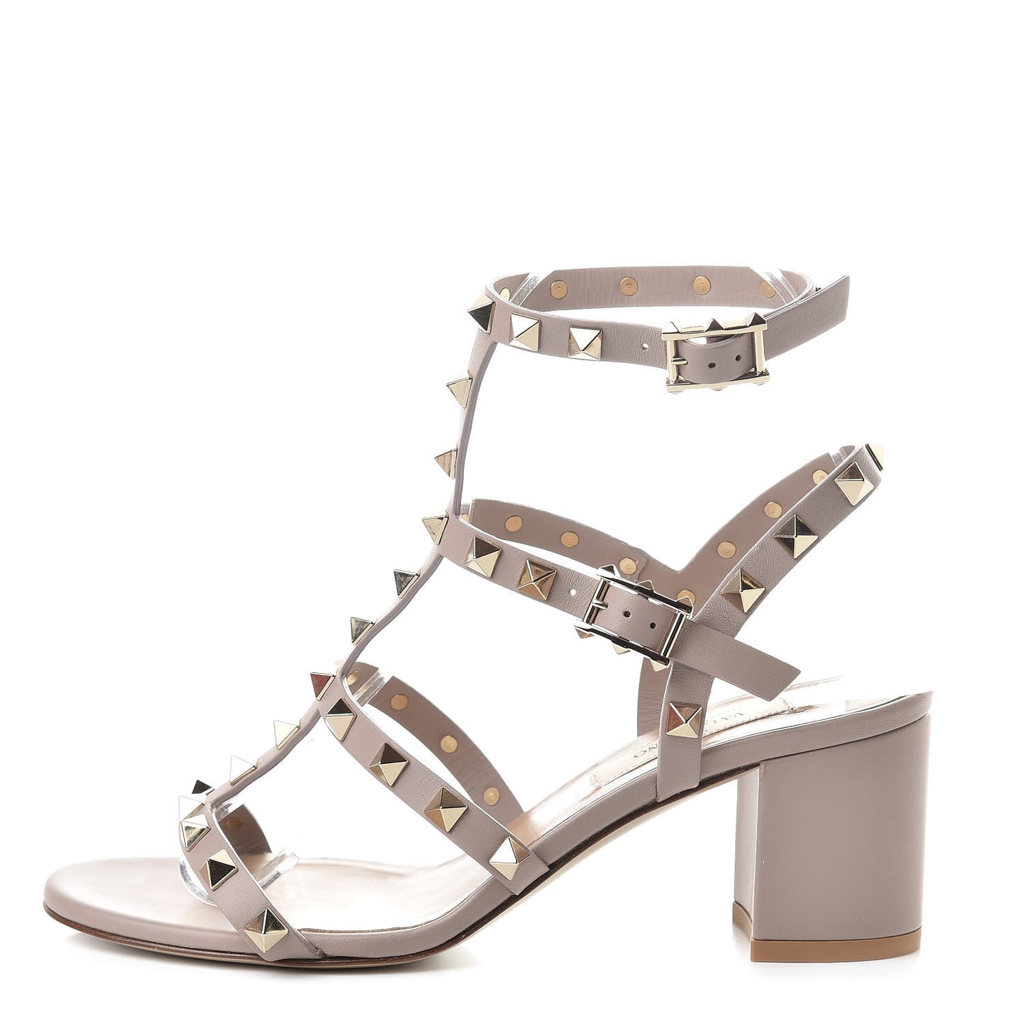 Calfskin Rockstud 60mm City Sandals 35 Poudre