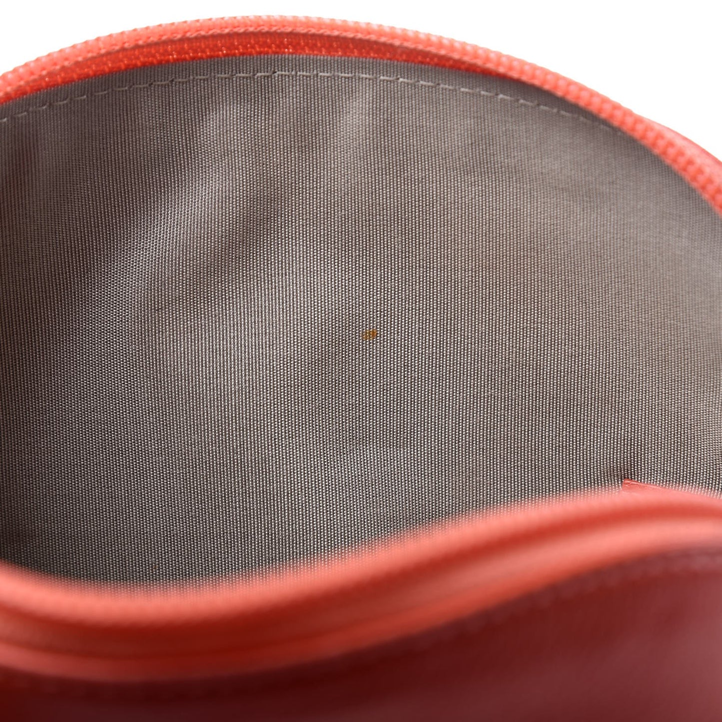 Goatskin Jacket Embossed Cosmetic Case Orange