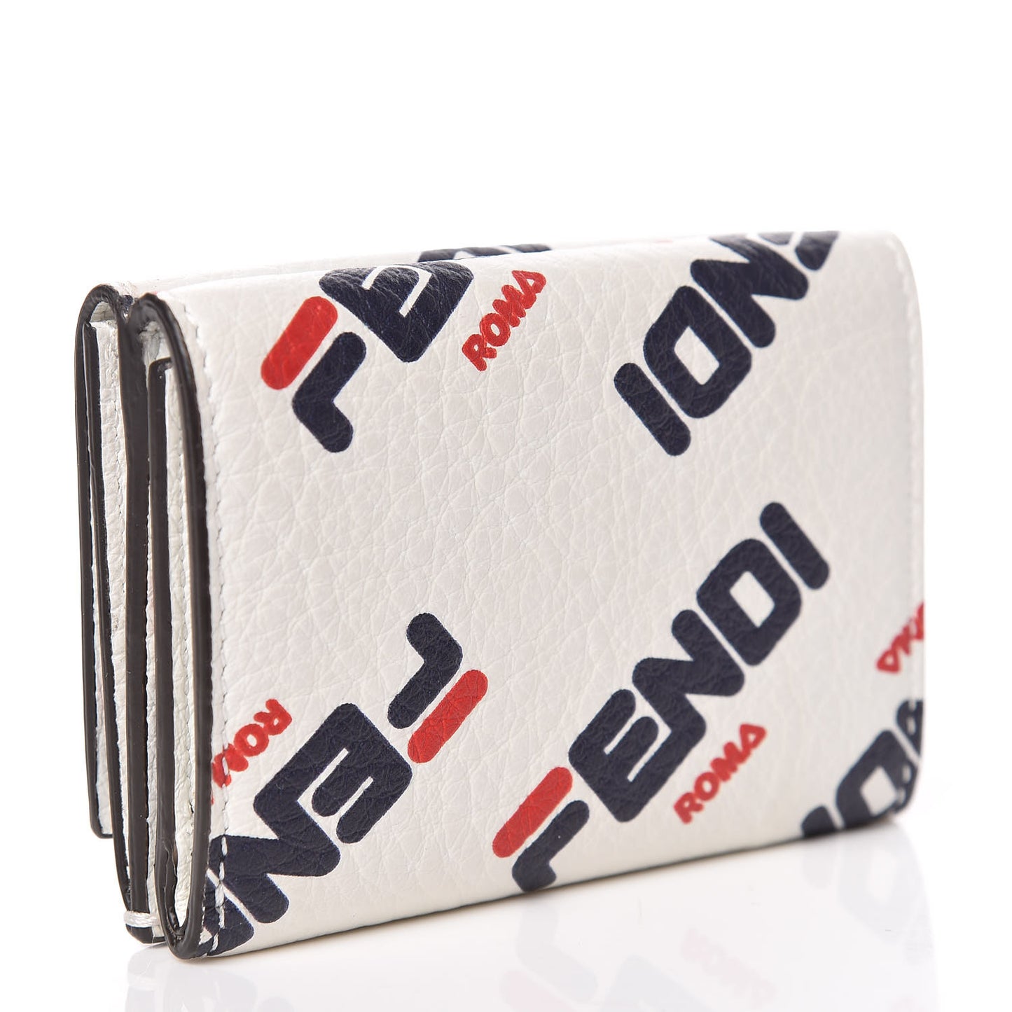 X FILA Vitello Mania Micro Tri-Fold Wallet White