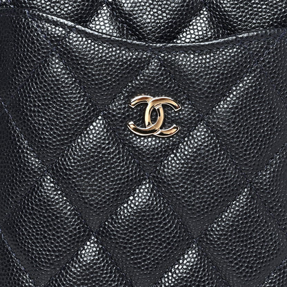 Chanel Caviar Quilted Classic Flat Wallet Pouch Black 9 of 9