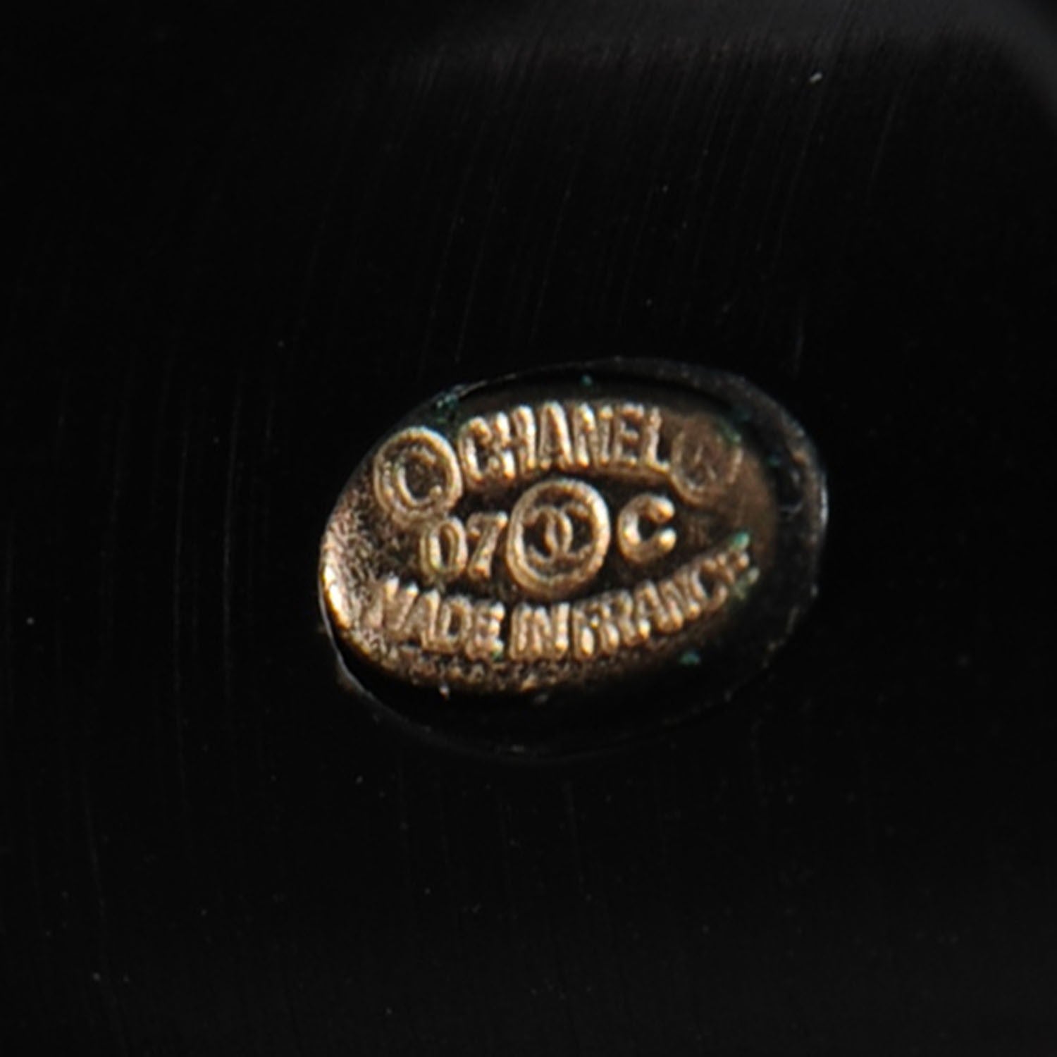 Chanel Resin Crystal CC Ring 54 6.75 Black 4 of 4