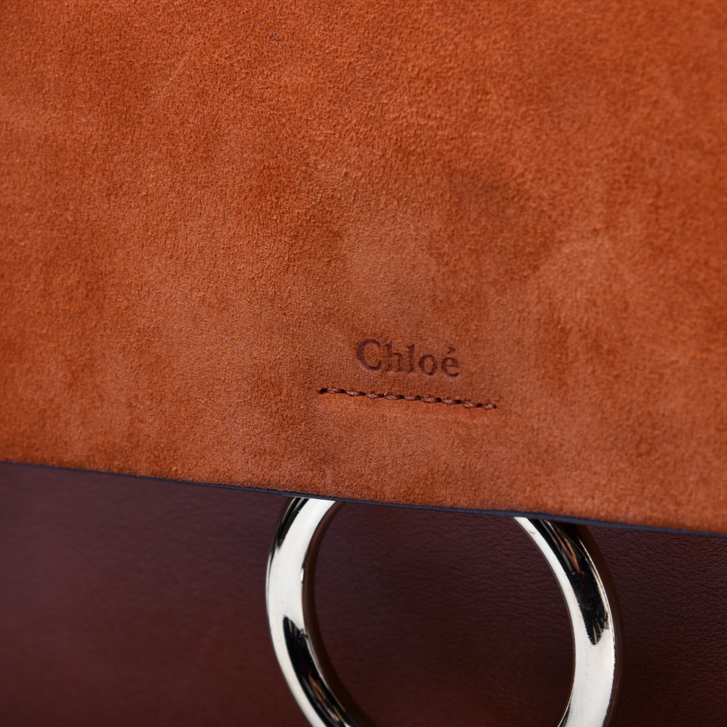 Suede Calfskin Medium Faye Shoulder Bag Tobacco