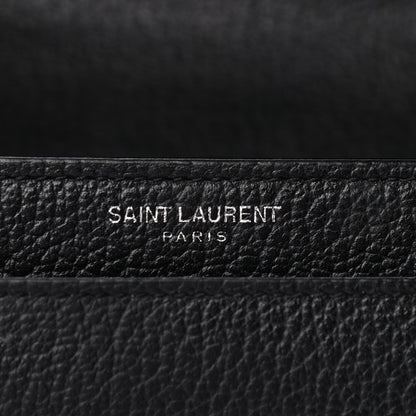 Saint Laurent Grained Calfskin Medium Monogram Sunset Satchel Black 7 of 10
