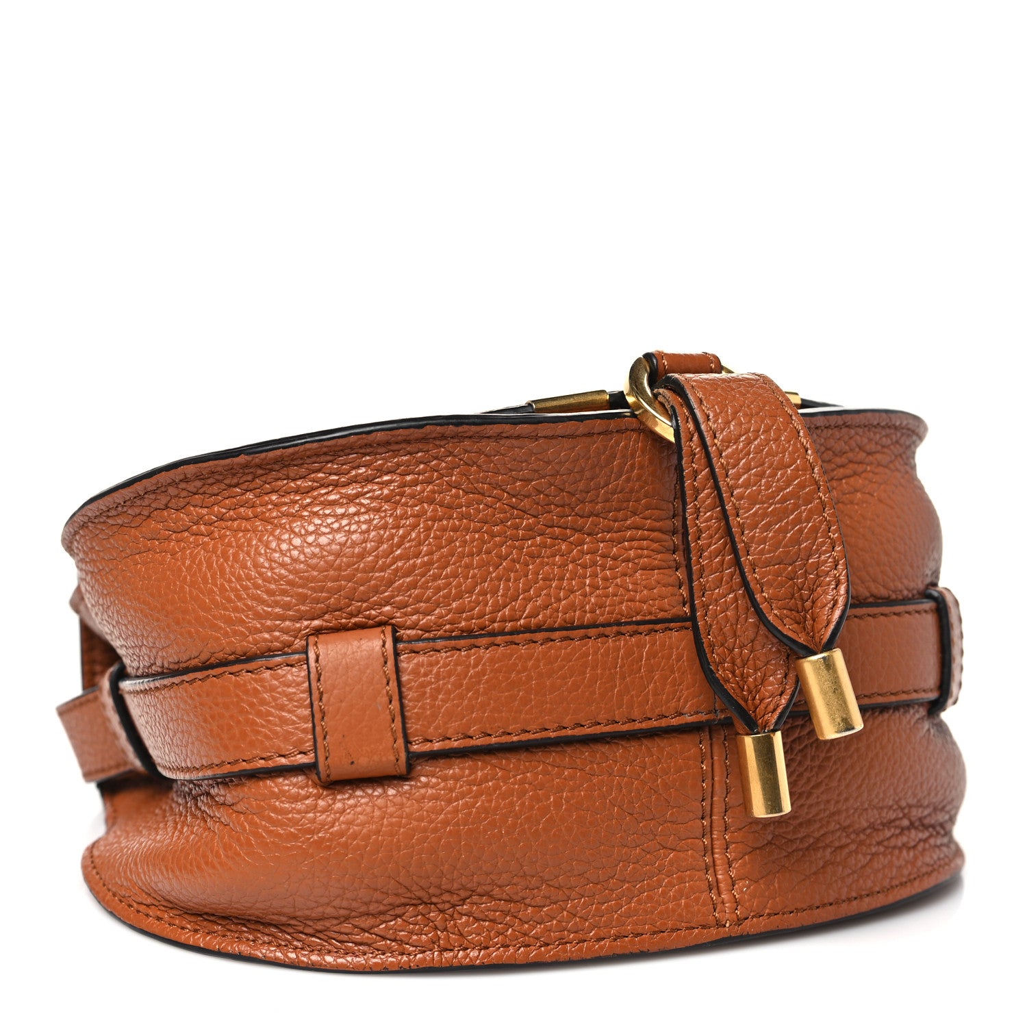 Chloe Grained Calfskin Small Marcie Saddle Bag Tan 4 of 12