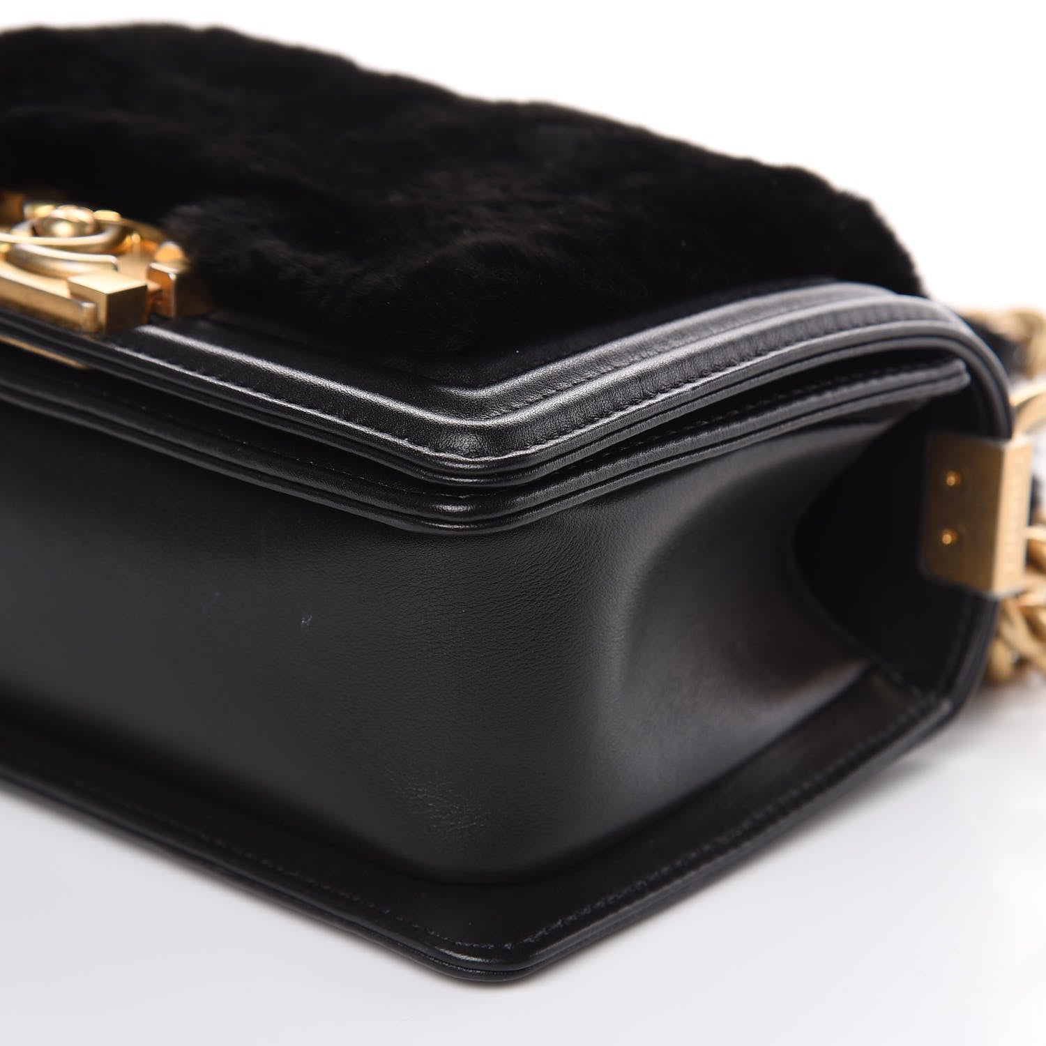 Chanel Orylag Rabbit Fur Calfskin Small Boy Flap Black 10 of 12