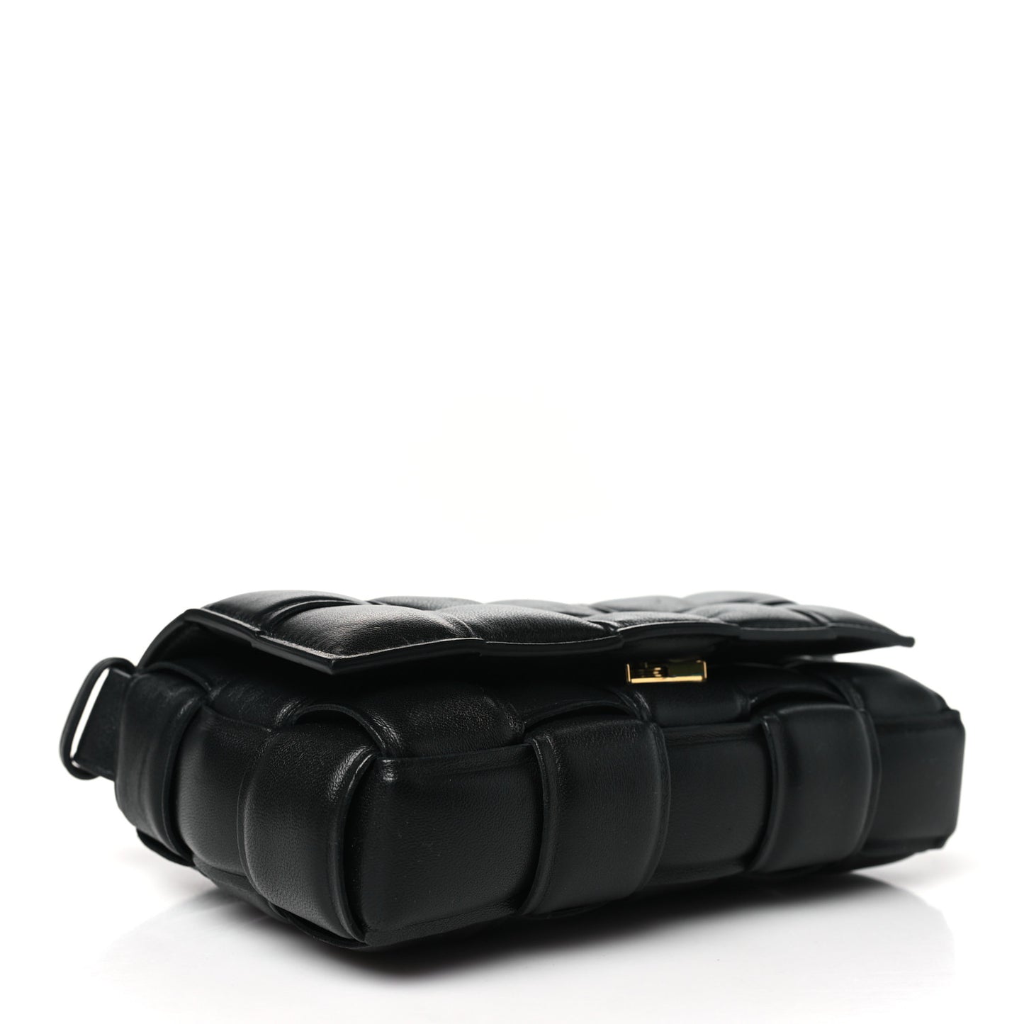 Nappa Maxi Intreccio Small Padded Cassette Crossbody Bag Black