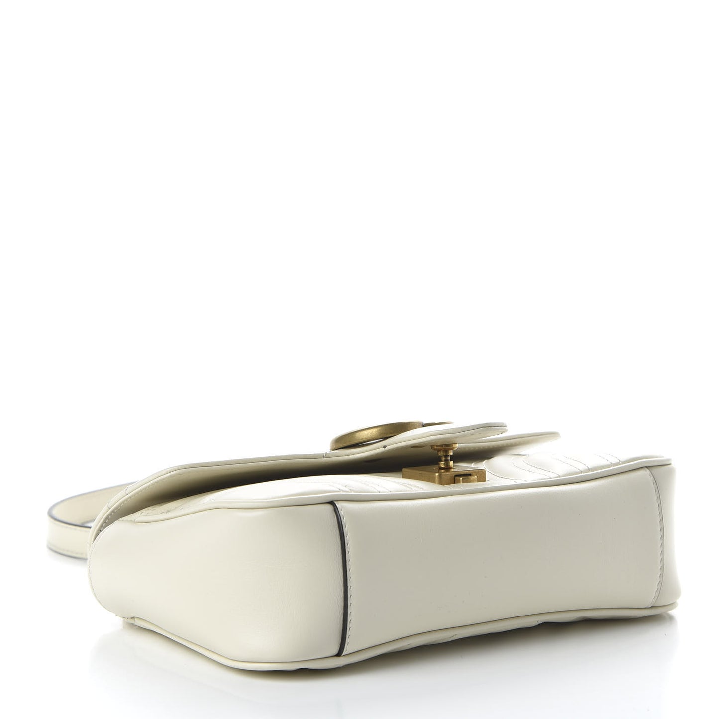Calfskin Matelasse Mini GG Marmont Shoulder Bag White