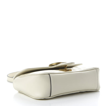 Gucci Calfskin Matelasse Mini GG Marmont Shoulder Bag White 4 of 10
