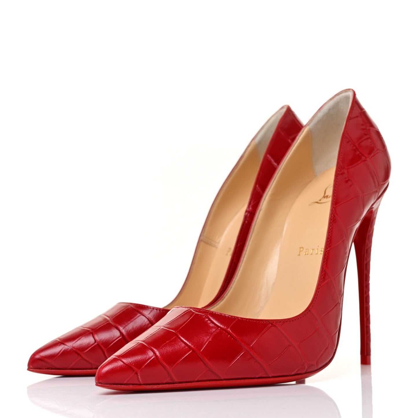 Calfskin Alligator Embossed So Kate 120 Pumps 38.5 Loubi