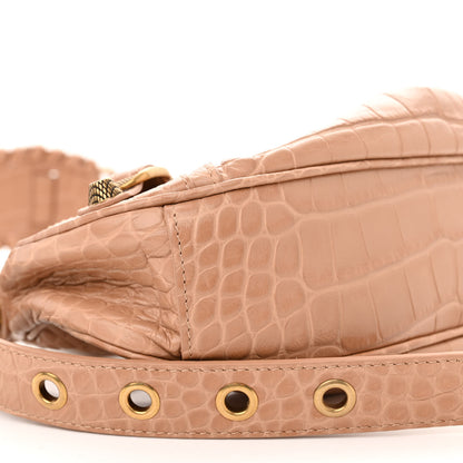 Balenciaga Extra Supple Calfskin Crocodile Embossed Le Cagole Shoulder Bag XS Nude Beige 9 of 10