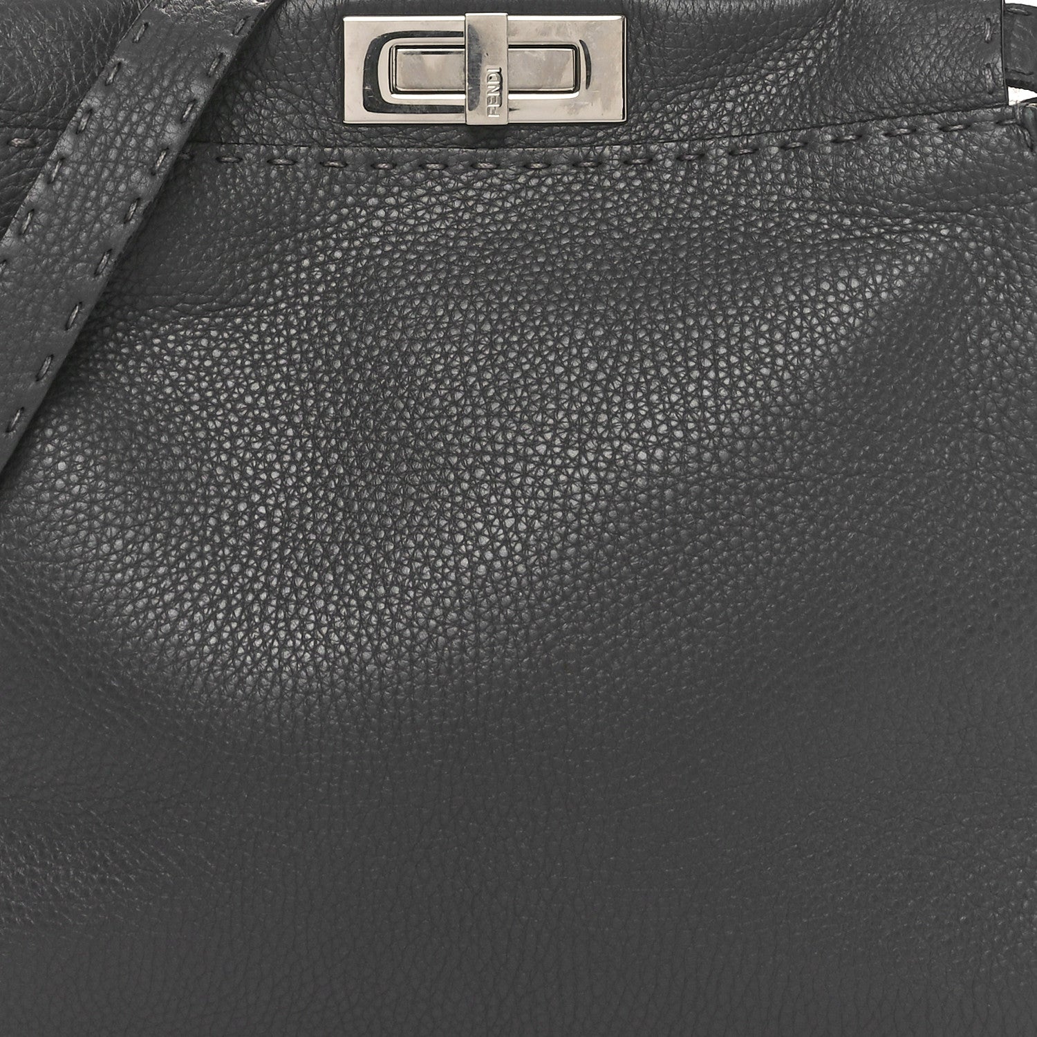 Fendi Cuoio Romano Selleria Bi-Color Medium Peekaboo Iconic Satchel Asfalto Latte 8 of 10