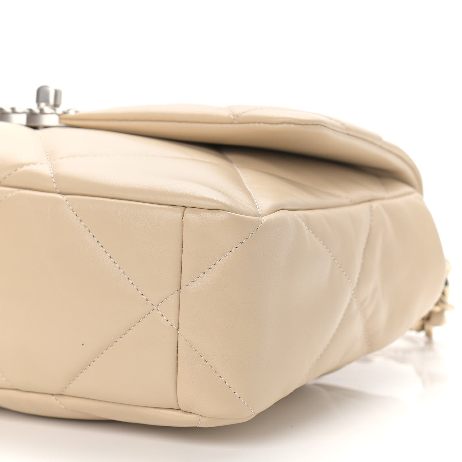 Chanel Lambskin Quilted Large Chanel 19 Flap Beige 9 of 9