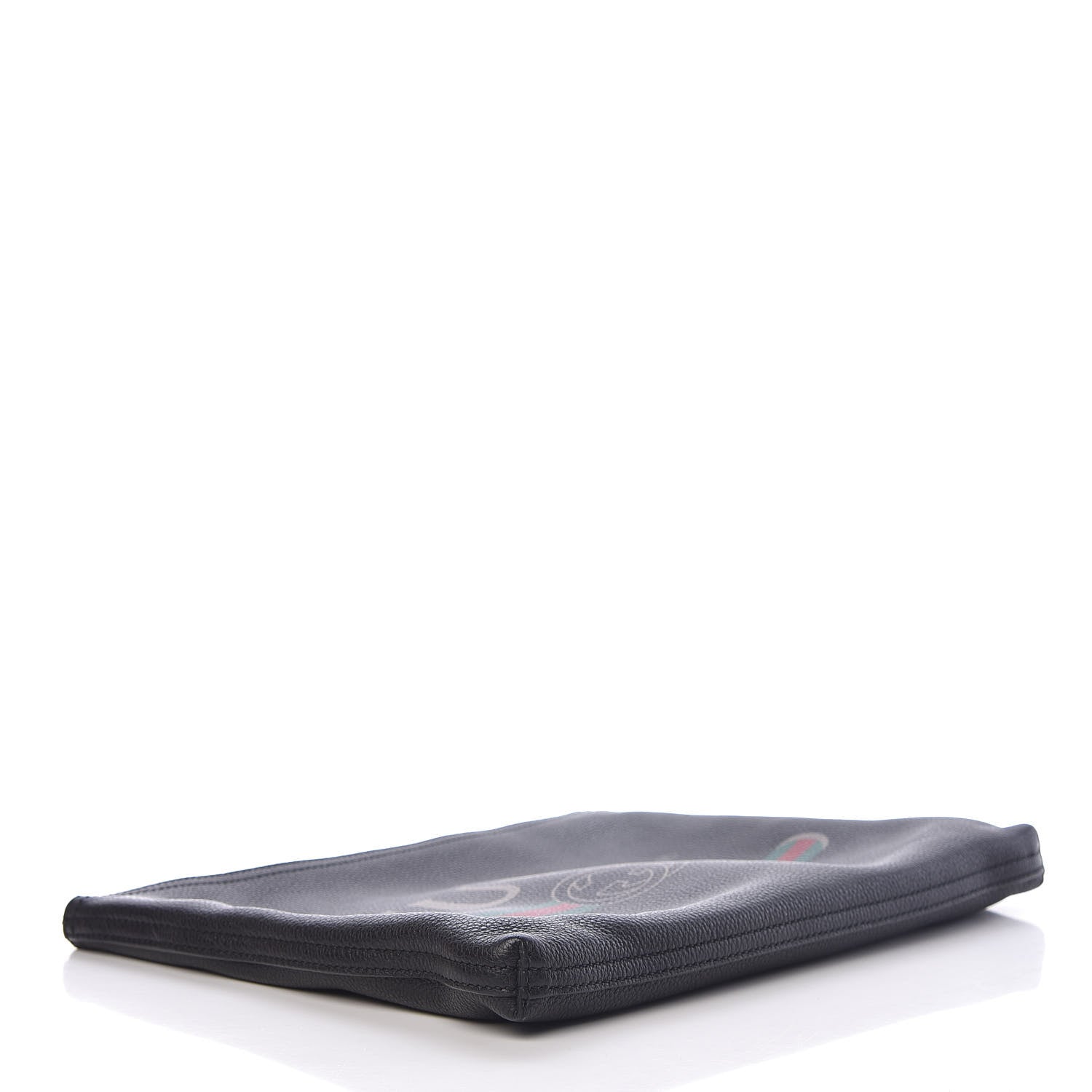 Gucci Pebbled Calfskin Medium Logo Portfolio Clutch Black 4 of 9