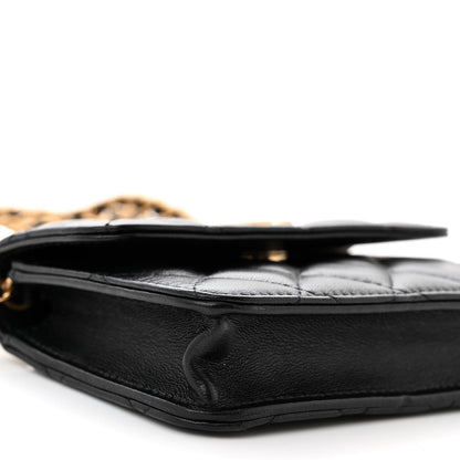 Chanel Lambskin Quilted Maxi Pearl Clutch With Chain Black 10 of 12