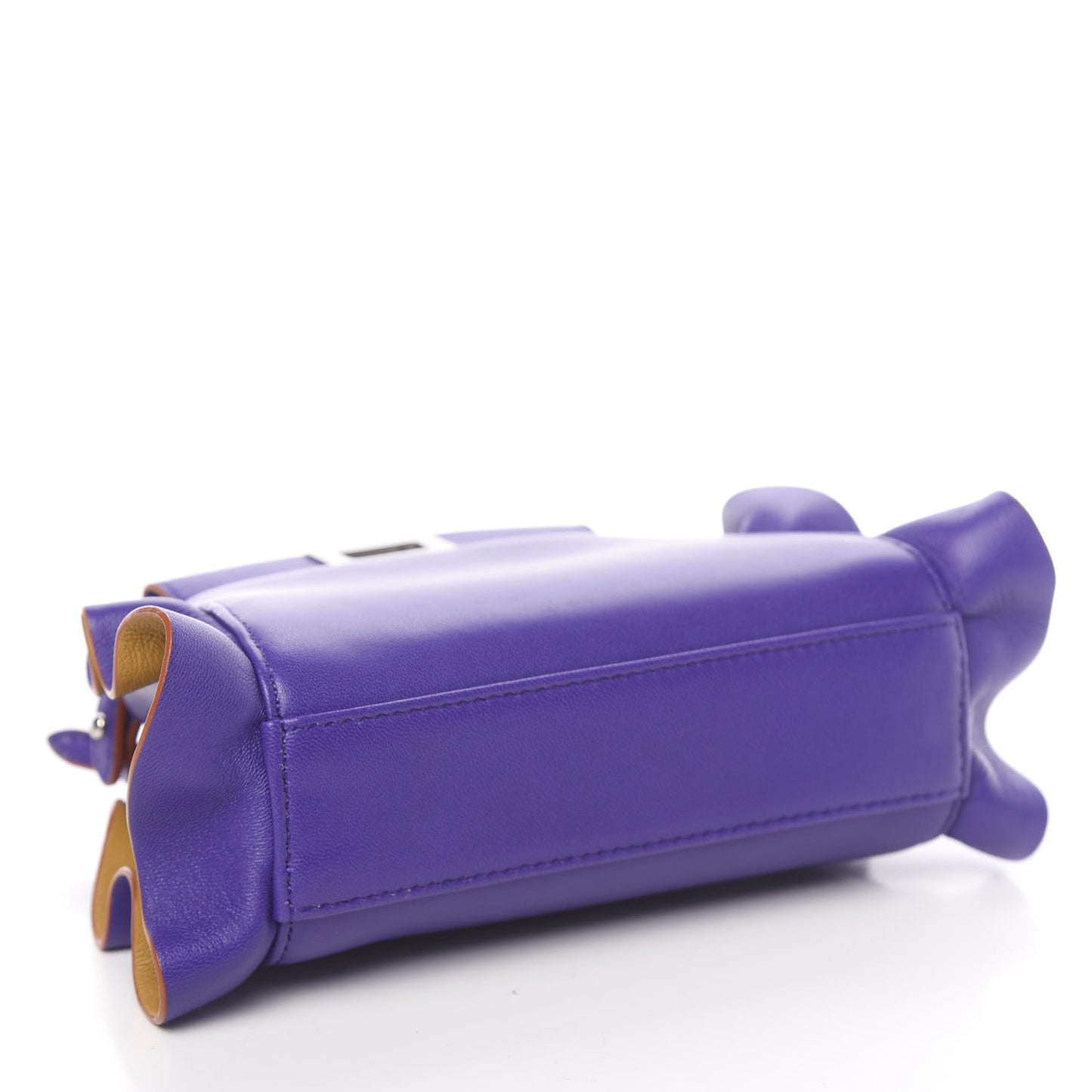 Shiny Nappa Waves Bi-Color Micro Peekaboo Iconic Satchel Purple Amber