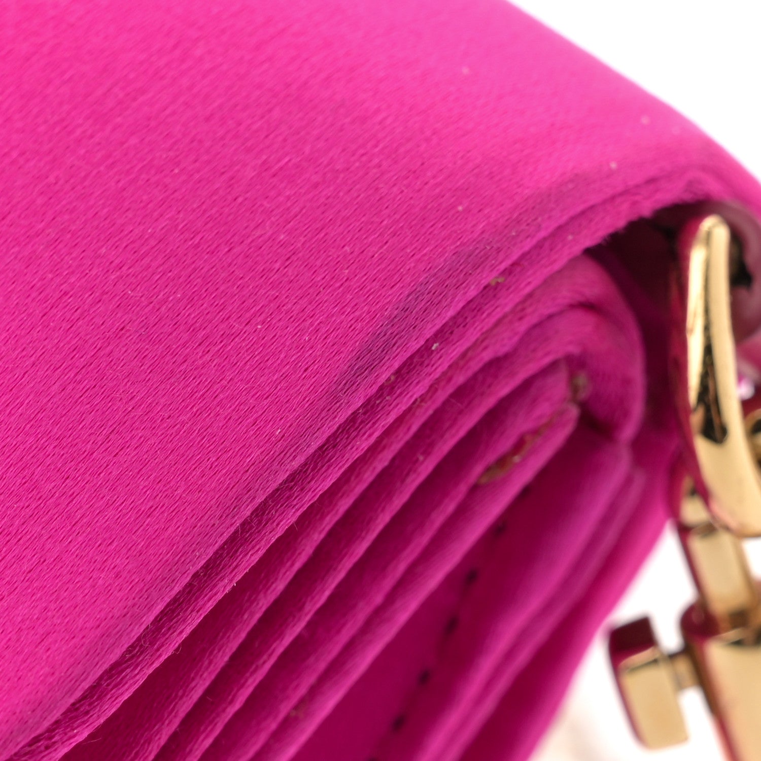 Dolce & Gabbana Satin Crystal Chain Pochette Rosa Shocking 11 of 12